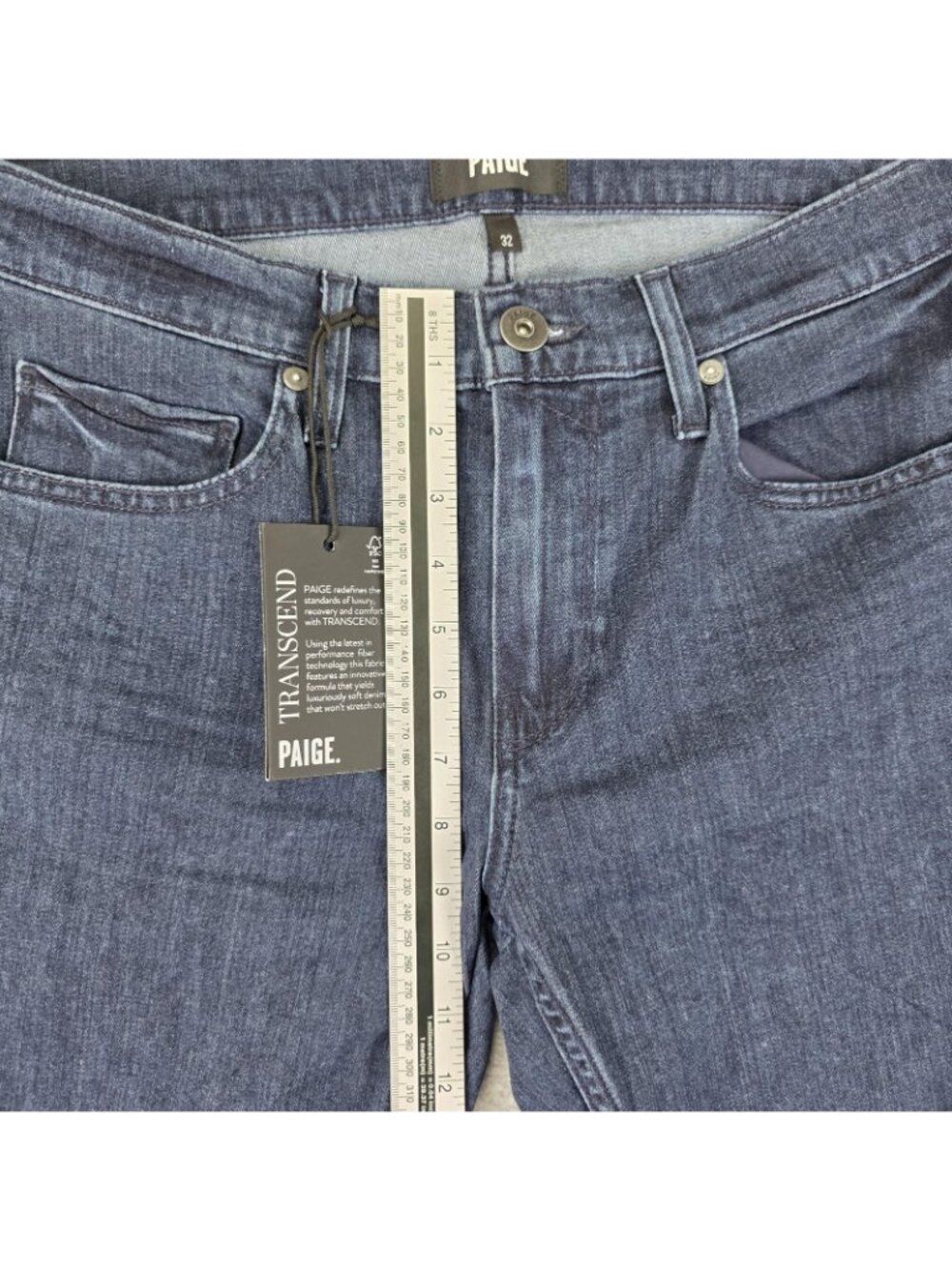 Paige Croft Jeans Mens 32x34 Blue Dark Wash Skinny Transcend Stretch NWT - Picture 9 of 10